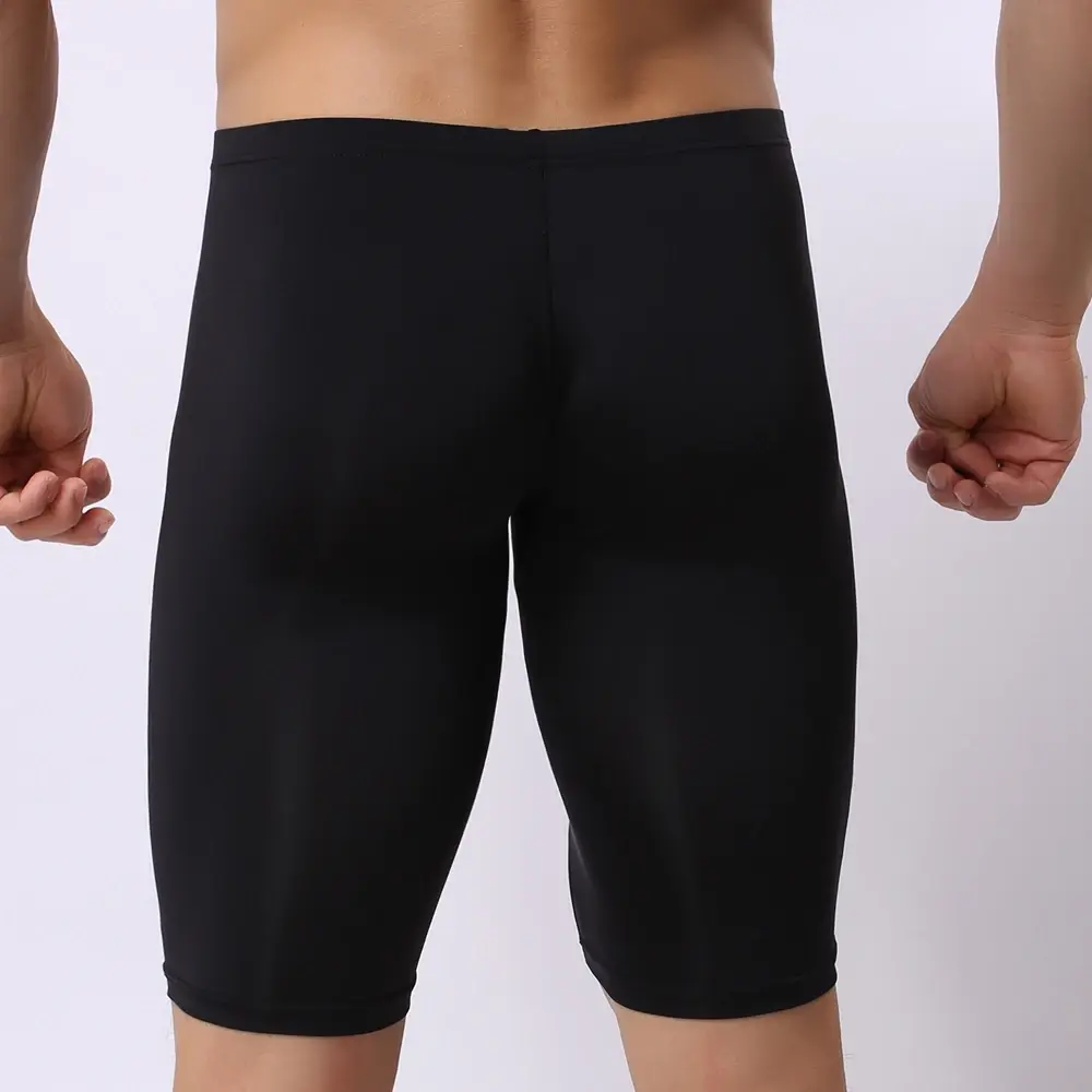 Sous-vêtements Ultra-fins pour hommes, Boxer Transparent sculptant demi-longueur, solide, pochette convexe en U, sous-vêtements longs pour hommes — image 3