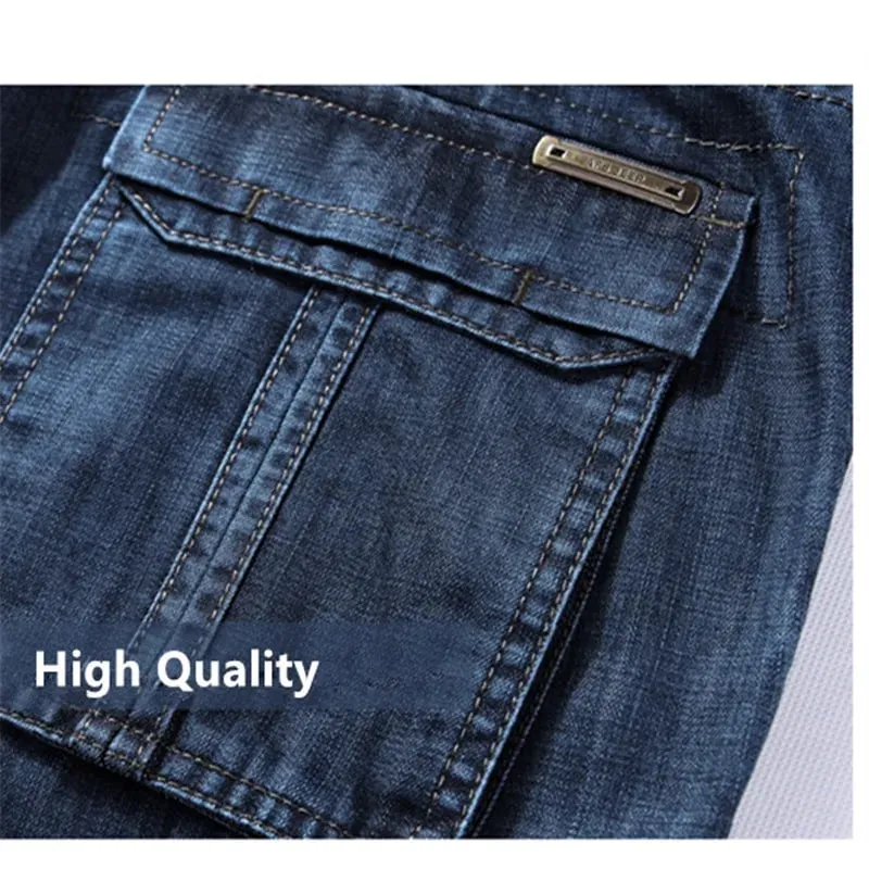 Calças de brim de carga dos homens tamanho grande 29-40 42 44 casual multi-bolso jeans roupas masculinas 2023 denim calças jeans para calças masculinas — image 4
