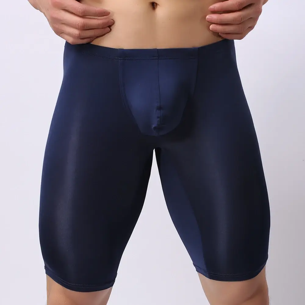 Sous-vêtements Ultra-fins pour hommes, Boxer Transparent sculptant demi-longueur, solide, pochette convexe en U, sous-vêtements longs pour hommes — image 5