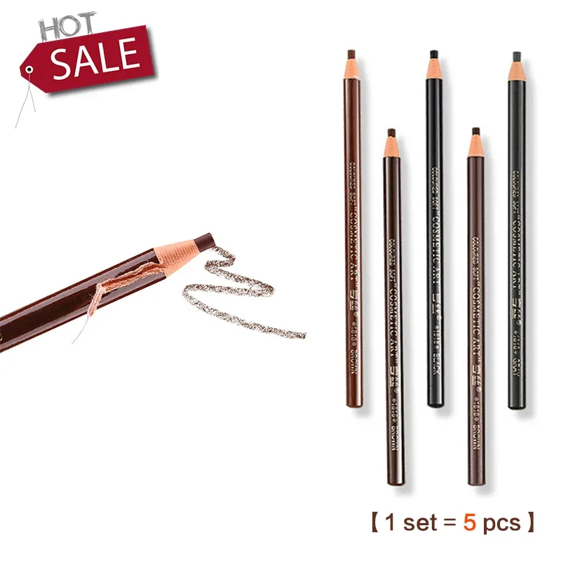 5pcs/Set Solekan Pensel Kening Penambah Kening Coklat Seni Kosmetik Warna Pensil Kalis Air Jenis Stereo Alat Kecantikan Murah