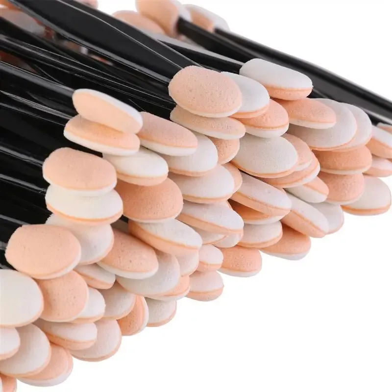 Hot 5/30/50/100 STK Øjenskygge børste makeup børster Dobbeltsidet svamp Nylon sæt værktøj Make up øjenskygge børste Kosmetisk applikator