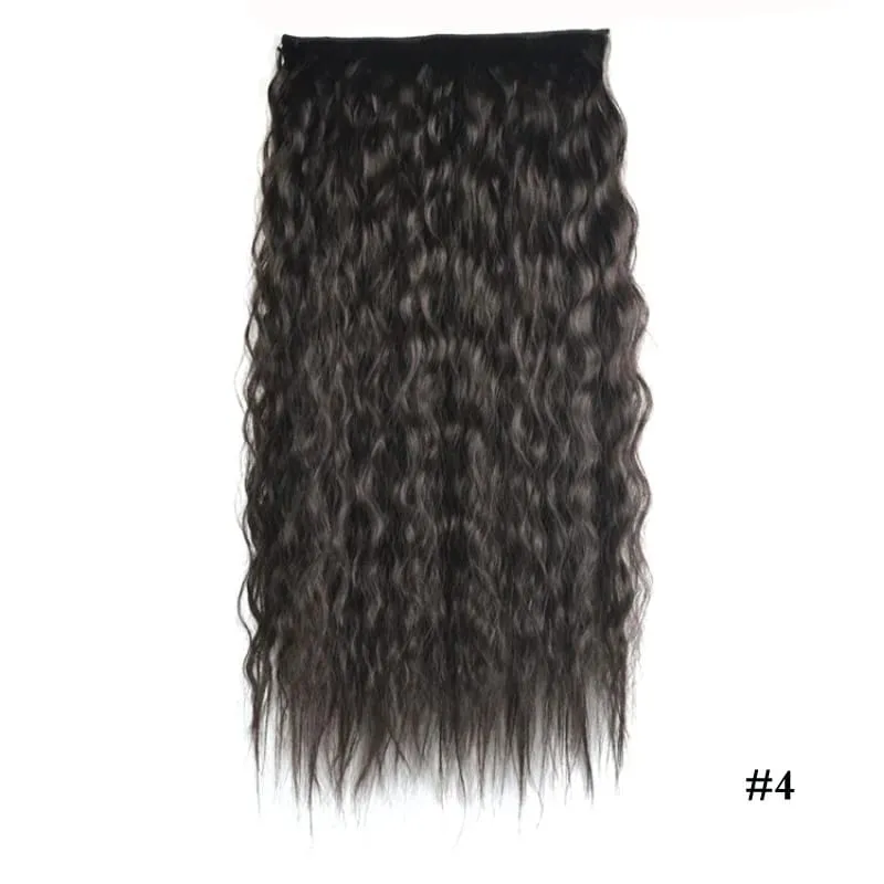 Jeedou Kinky Curly Hairpieces Clip-in One Piece Hair Extension Synthetic Vibrant Gradient Color for Nightclub Party Cosplay