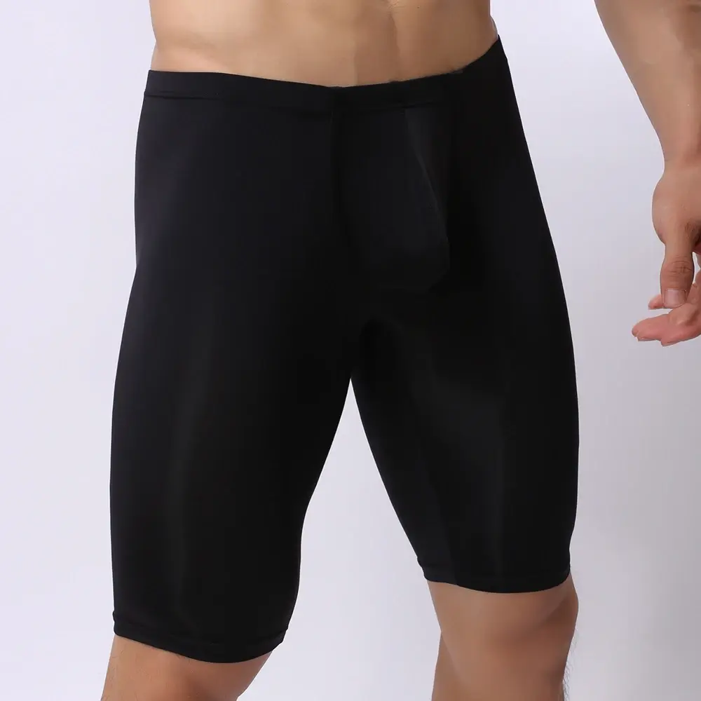 Sous-vêtements Ultra-fins pour hommes, Boxer Transparent sculptant demi-longueur, solide, pochette convexe en U, sous-vêtements longs pour hommes — image 2