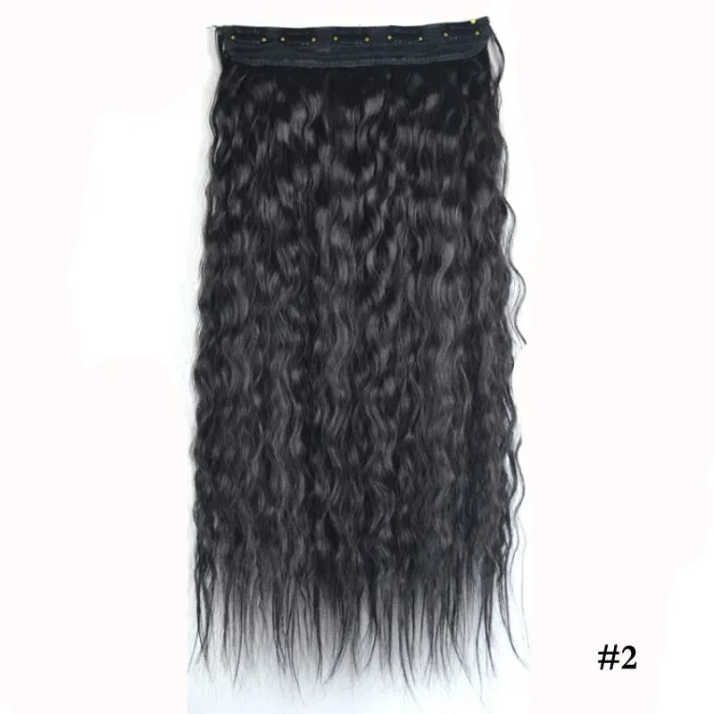 Jeedou Kinky Curly Hairpieces Clip-in One Piece Hair Extension Synthetic Vibrant Gradient Color for Nightclub Party Cosplay