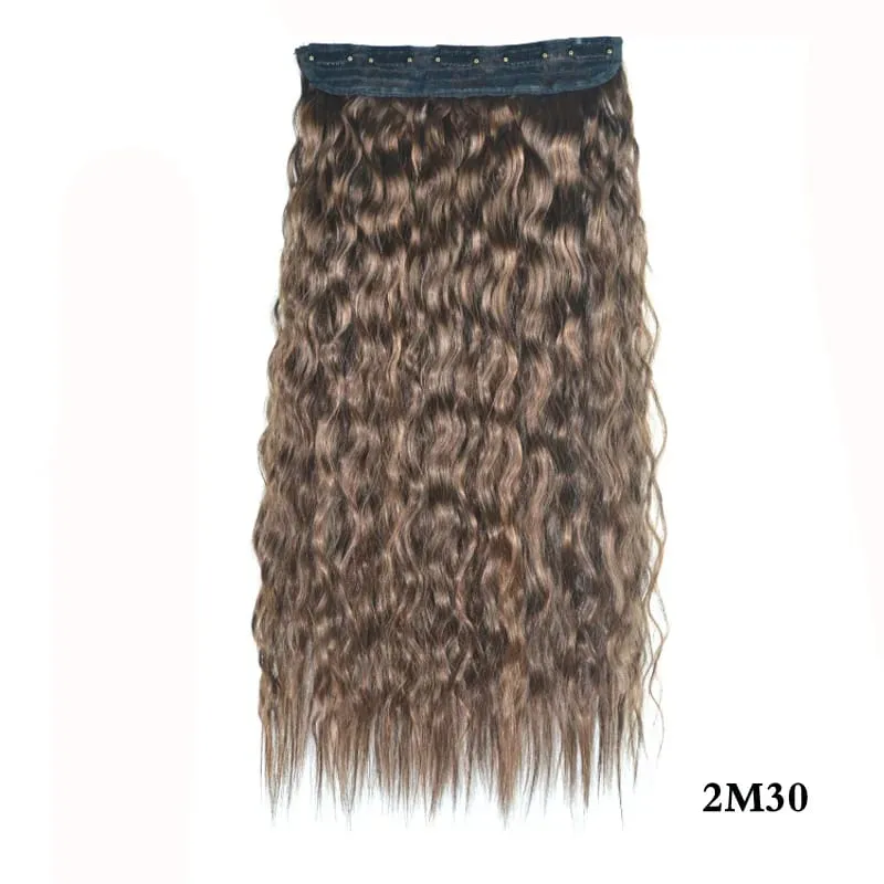 Jeedou Kinky Curly Hairpieces Clip-in One Piece Hair Extension Synthetic Vibrant Gradient Color for Nightclub Party Cosplay