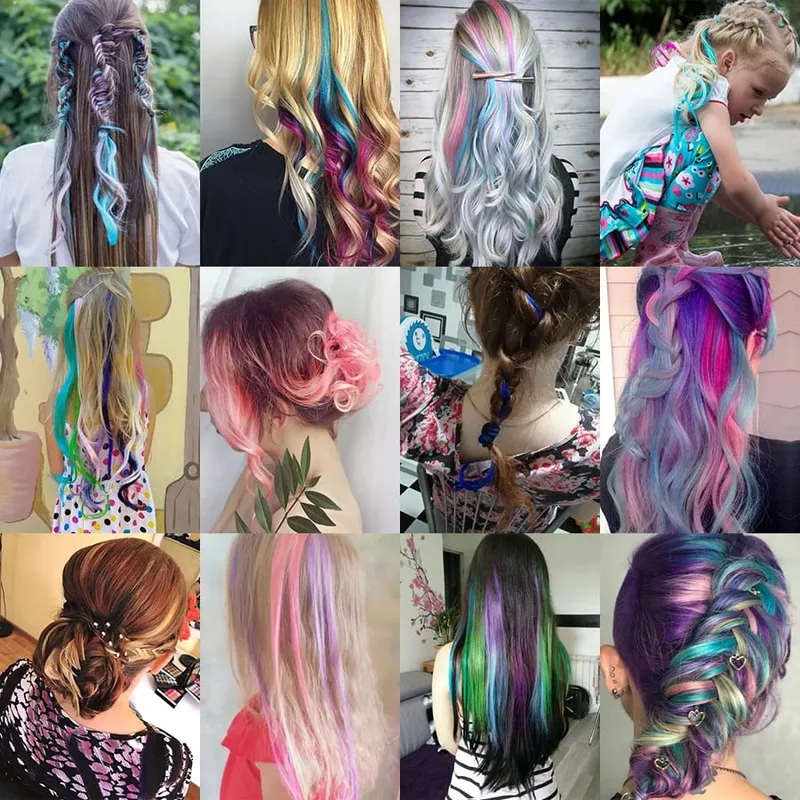 Synthetic Clip-On Hair Extension 20Inch 11Colors Glowing Clip-In One Piece Shines Fluorescent Fake Hairpiece For Women — image 6