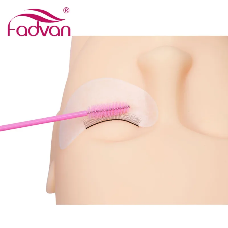 Fadvan 50 unidades/pacote pincéis de maquiagem plástico micro varinha ferramenta escova de cílios postiços preto/rosa/colorido suprimentos de extensão de chicote
