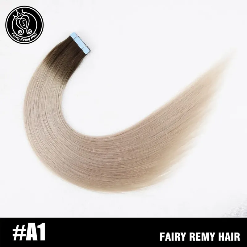 Tape In Hair Extensions Human Hair 100% Real Remy Human Hair Extension Balayage Highlights Color 2.0g/Piece 16 18 20 22 Inch