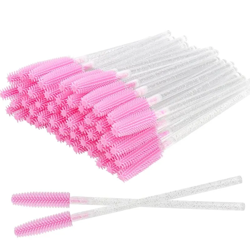 50 ks silikonové krystalové řasenky aplikátor jednorázové diamantové kartáčky na řasy hřeben pro ženy Krása štětec na make-up nástroje — image 11