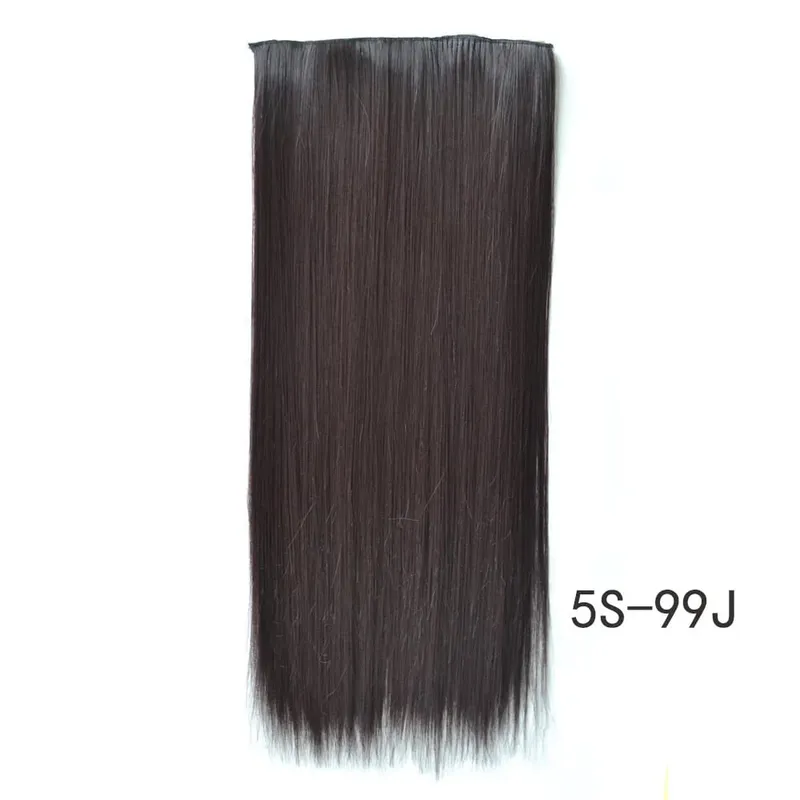 Synthetic Natural Synthetic Hair Extensions 5 Clip In Artificial Fake Ombre Blonde Brown Black Pink Straight False Hair Piece — image 39