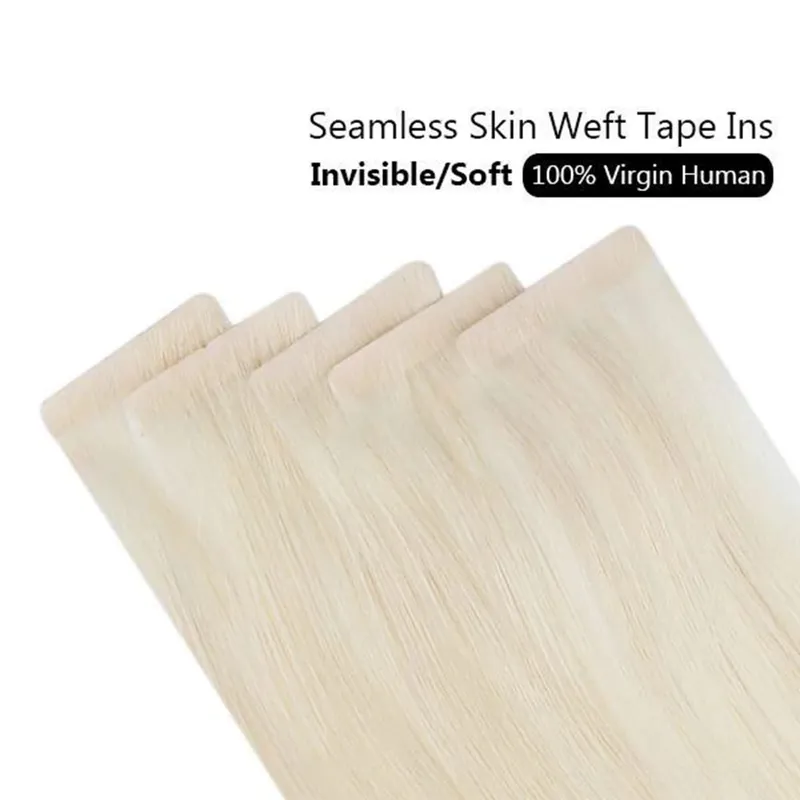 [12 Months] Ugeat Invisible Tape in Human Hair Extensions 10A Grade Seamless Skin Weft Injection Virgin Tape in Hair 2.5G/Pieces