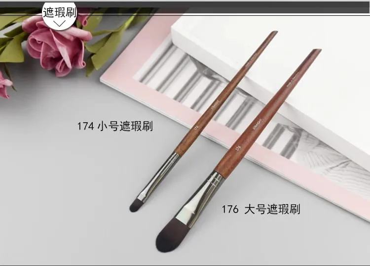 Naturligt træ Øjenmakeup børster hele sæt Pro Crease Øjenskygge Make-up kit smudge highlighter øjenbryn Læbevippebørste praktisk