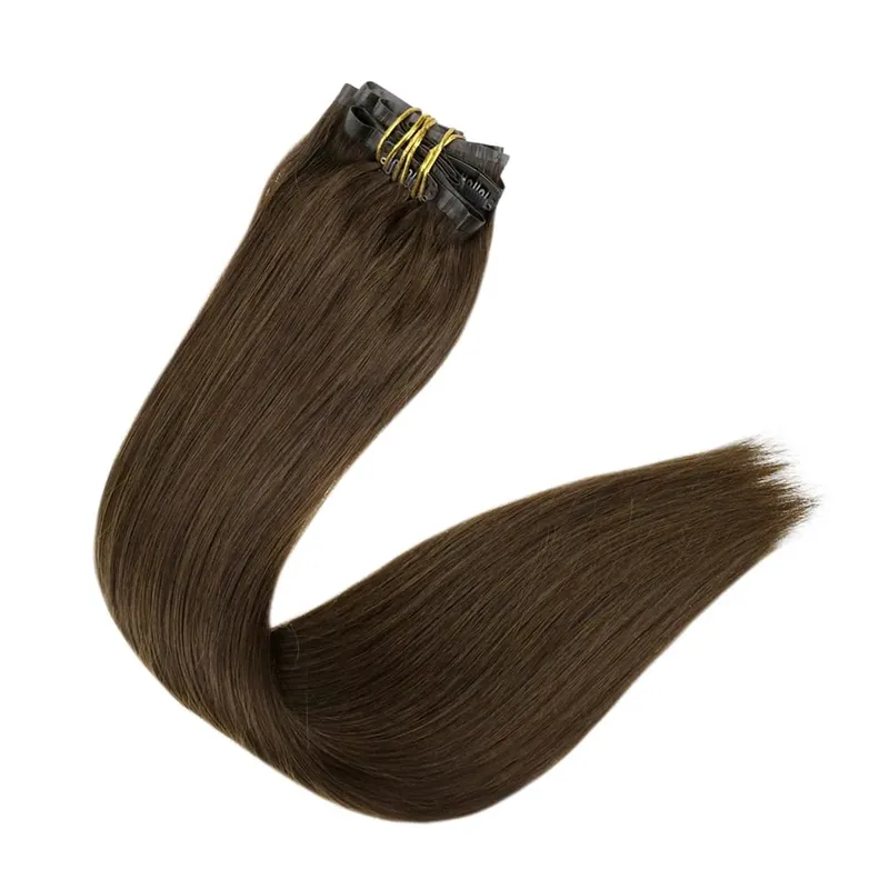 Full Shine Seamless Invisible Clip In Extensions Human Hair 8 τμχ 120g Remy Balayage Ξανθό Χρώμα