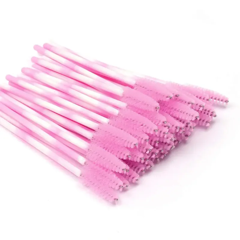 Fadvan 50 unidades/pacote pincéis de maquiagem plástico micro varinha ferramenta escova de cílios postiços preto/rosa/colorido suprimentos de extensão de chicote