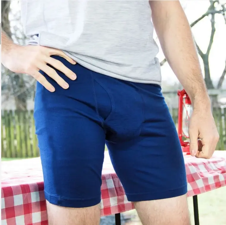 Men Merino Wool Long Drop Boxer Brief 100% Merino Wool Men Underwear Base Layer 240G Men Sports Underpants Fitness Breathable — image 7