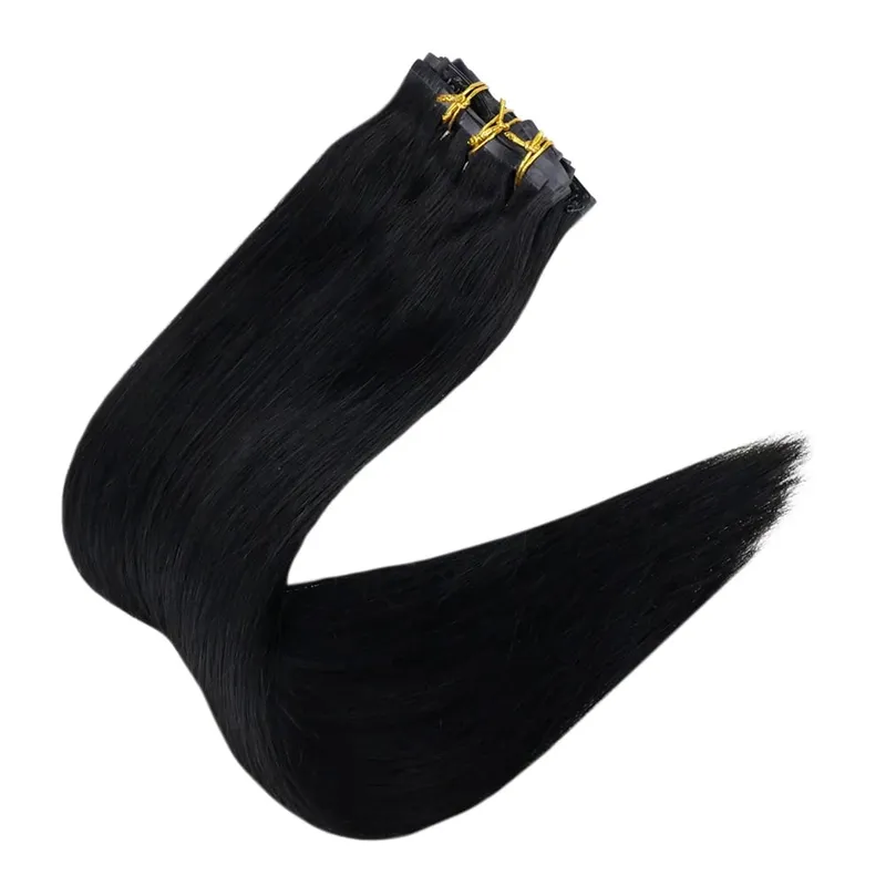 Full Shine Seamless Invisible Clip In Extensions Human Hair 8 τμχ 120g Remy Balayage Ξανθό Χρώμα