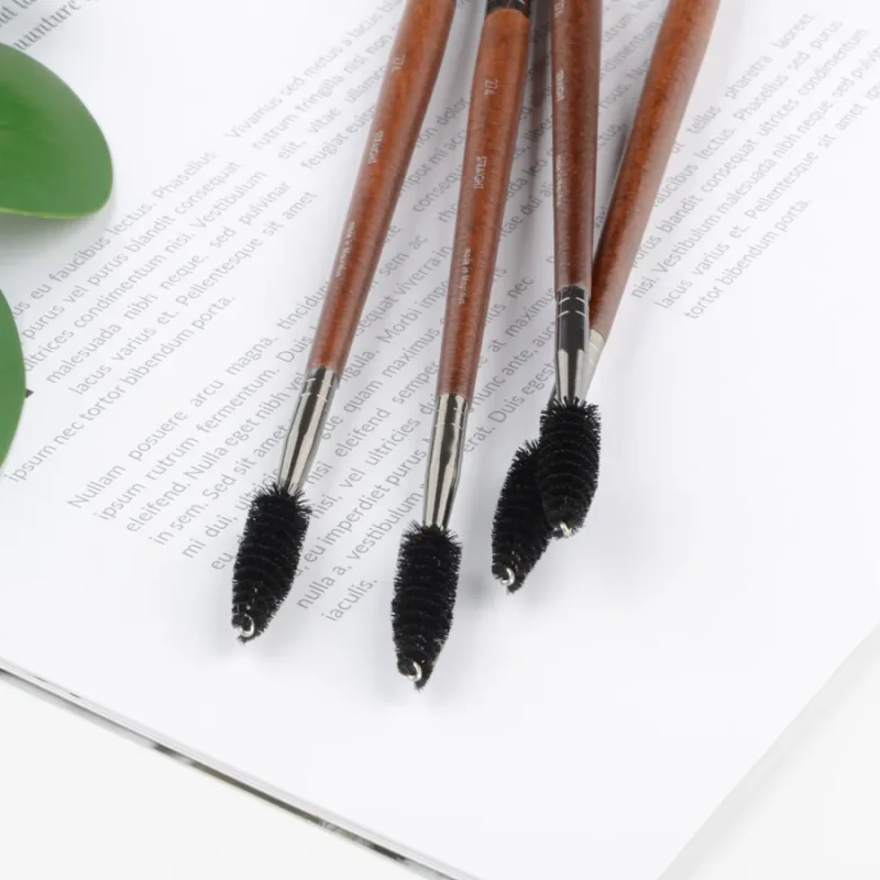 1 pieza #274 brocha de maquillaje de cejas en ángulo de doble punta, brochas de maquillaje profesionales de madera Natural, herramientas cosméticas