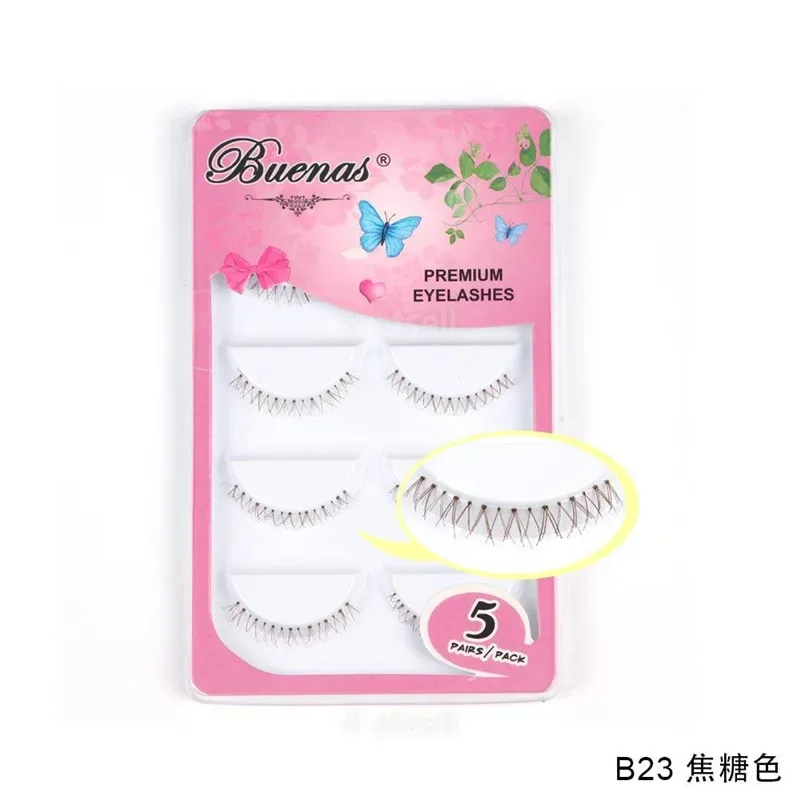 5 คู่ขนตาล่างแพ็ค 8 รูปแบบที่แตกต่างกันภายใต้ขนตาล่างนุ่มขนตาปลอม 100% Handmade CLEAR Band ด้านล่าง Lashes