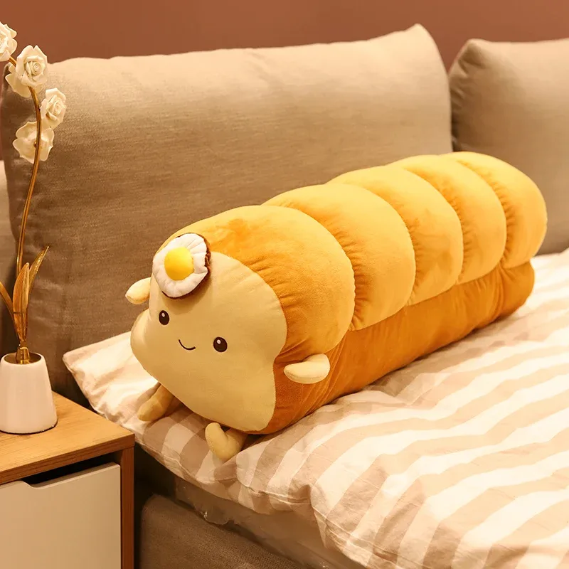 25/35 cm Spiegelei-Plüsch-Sop-Toast-Brot-Kissen, lächelnd, niedlich, verbranntes braunes Lebensmittel-Plüschtier, Rückenstützkissen, Dekor, beruhigendes Geschenk