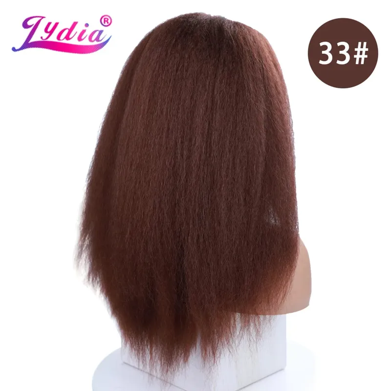 Lydia 8Pcs /Set With18Clips-In Synthetic Kinky Staight Hair Extensions Long Heat Resistant Hair-Pieces16-20 Inches Afro American