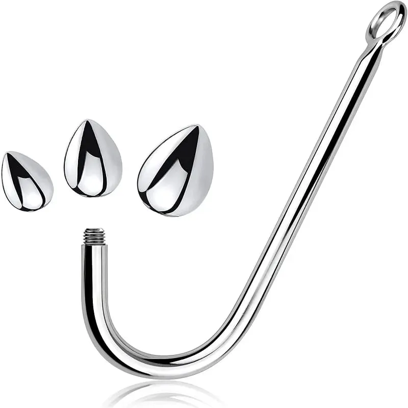 Ensemble de 3 boules de petite, moyenne et grande taille, crochet anal en métal, perles, dilatateur de tête, masseur de prostate, insertion, jouet sexuel bdsm pour homme — image 1
