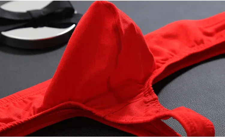 Seksowna bielizna męska bawełniane stringi kalesony męskie ubrania intymne niski stan rozciągliwe stringi figi z tyłu T-back jednokolorowe oddychające