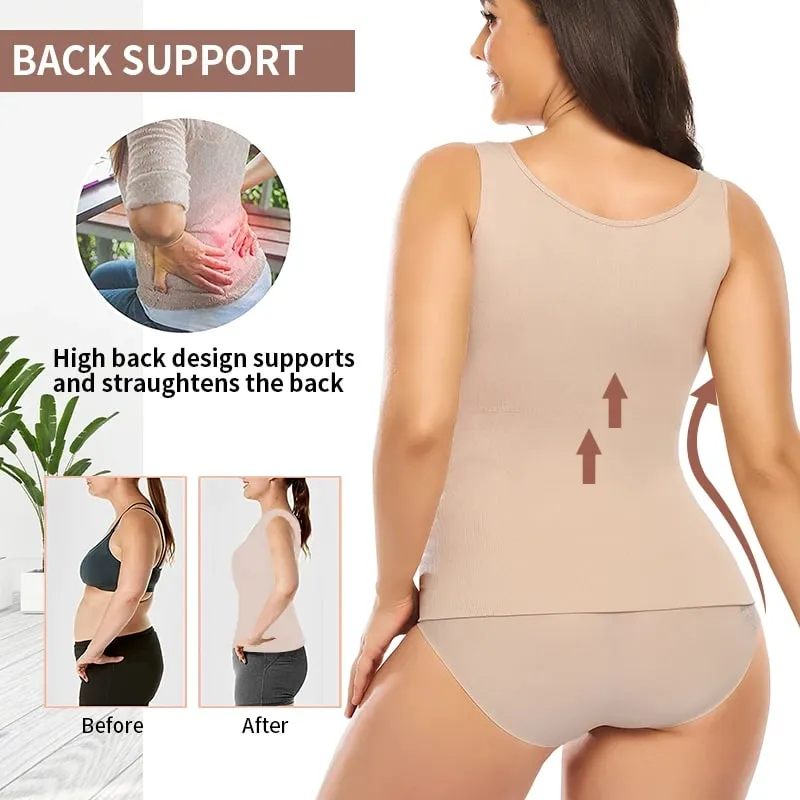 Áo ba lỗ dành cho nữ có tích hợp áo ngực Kệ áo ngực dây đeo rộng thông thường Yếm cơ bản không tay định hình với áo ngực có thể tháo rời