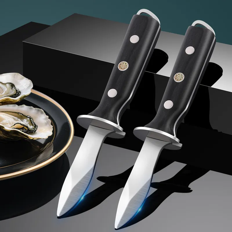 Black Color Wood Stainless Steel Oyster Knife Kitchen Tools Accessories Light Luxury Thickened Shell Opener Gadgets