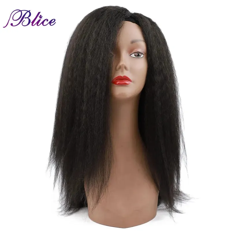 Blice Synthetic Clip In Hairpieces Kinky Straight Women Hair Accessories Heat Resistant Hair Extensions 5Pcs/set Deal