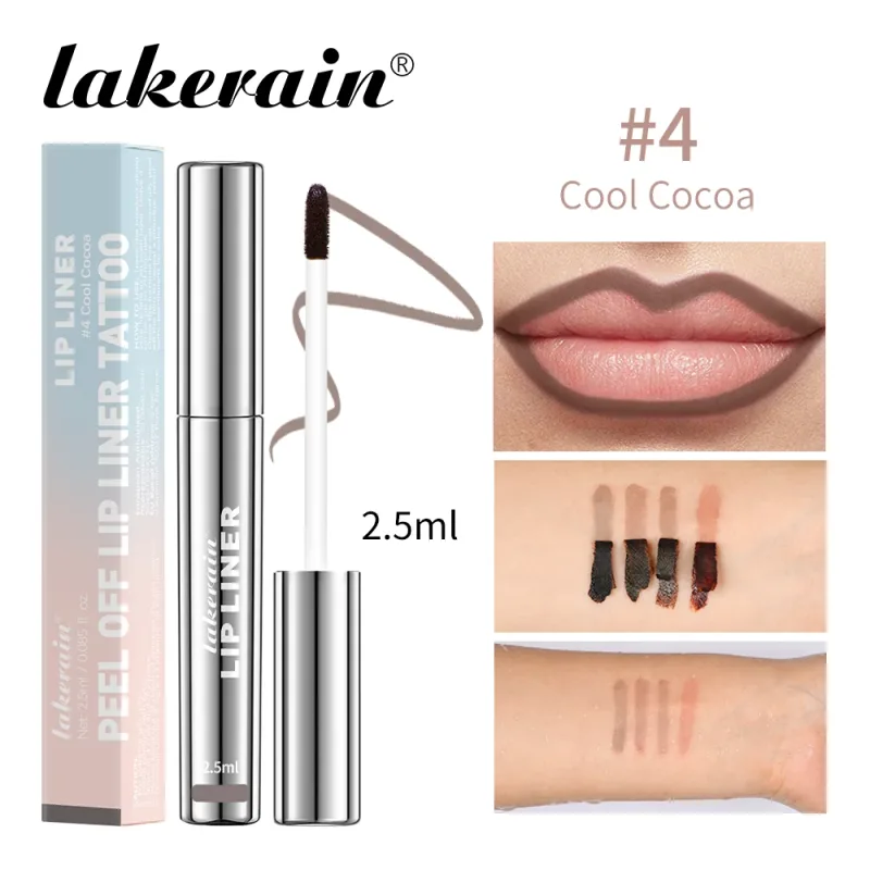 Vattentät Lip Liner Peel Off Tatuering Läppglans Vattentät Långvarig Matt Läpp Nyans Brun Kontur Avrivbar Läppar Fläck Kosmetisk