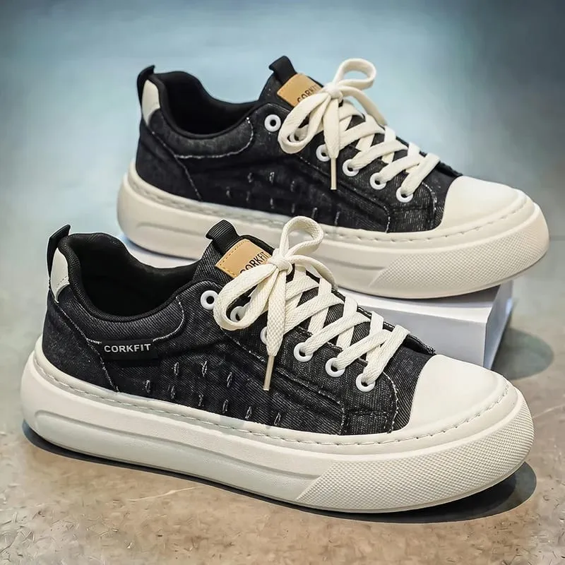 PersonalizedSpringandAutumnNewMensShoesKoreanStyleFashionableLargeSizeLowTopCasualShoes Denim Single ShoesVersatile Sneakers