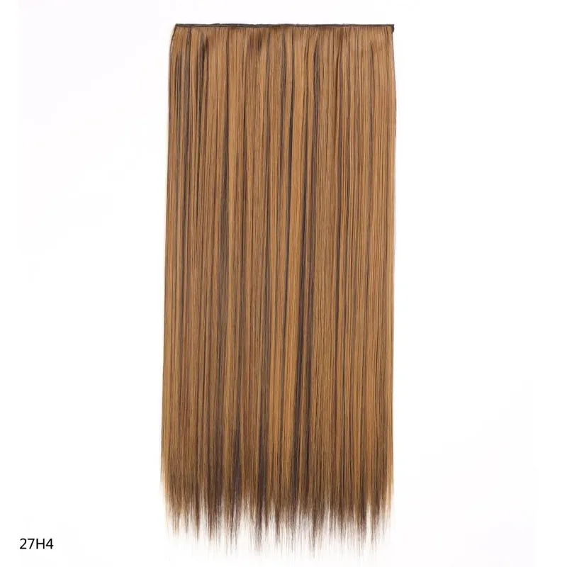 Synthetic 24 Inch Long Straight Clip in Hair Extension Seamless Natural Looking Easy Install Women’s Hairpieces for Daily Wear