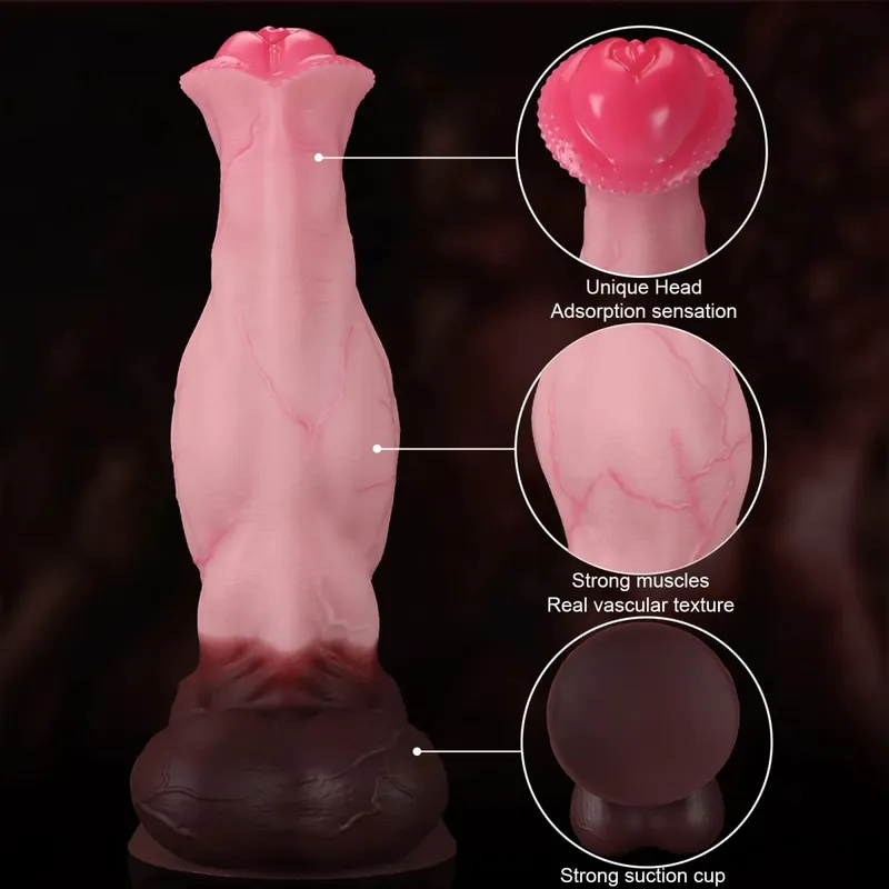 Huge Soft Silicone Knot Horse Dildo Large Long Realistic Thick Suction Cup Dildos For Women Men Big Animal Penis Adult Sex Toys