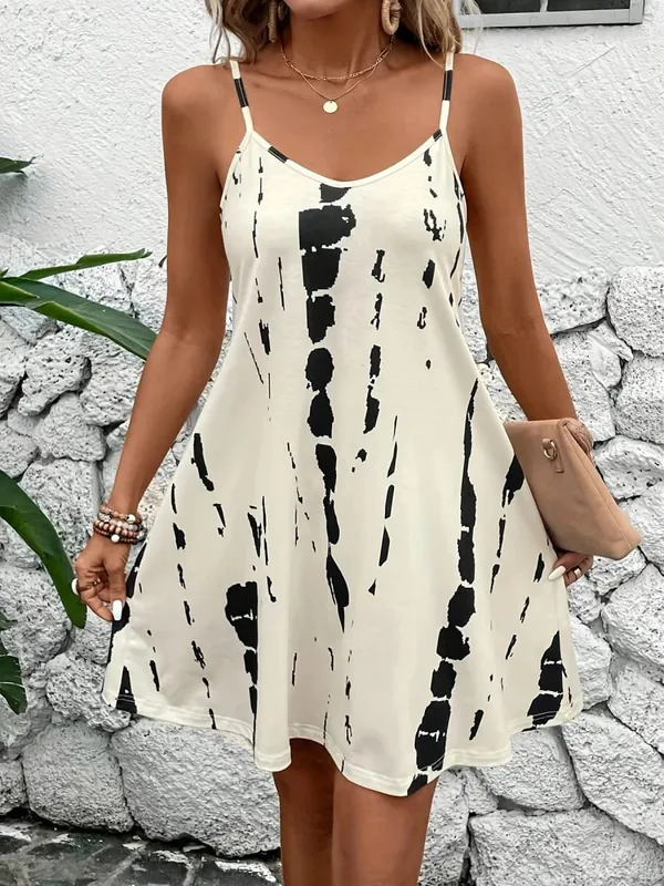Women's Summer Printed Strap Dress