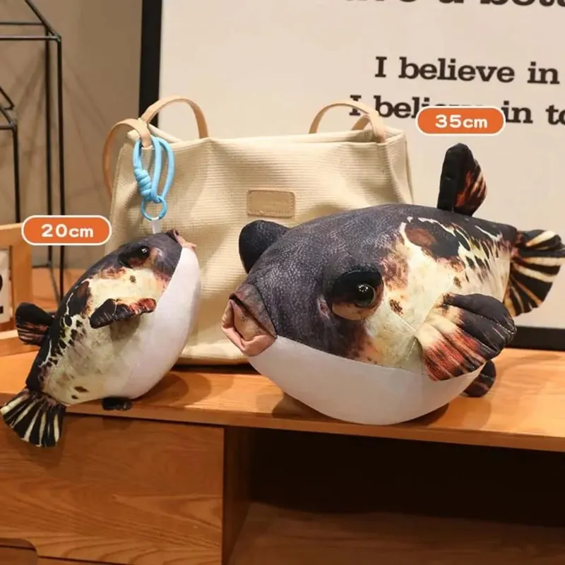 Stuffed Animals Simulation Puffer Fish Back Cushion Sofa Decorative Puffer Fish Pendant Sleeping 20cm