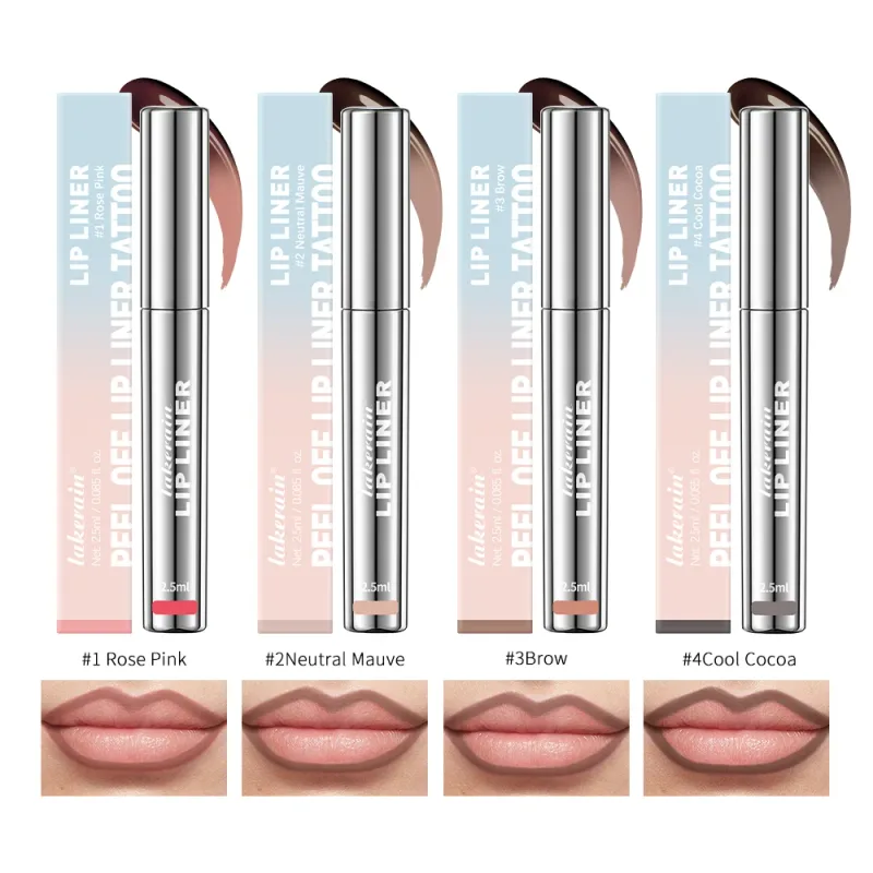 Vattentät Lip Liner Peel Off Tatuering Läppglans Vattentät Långvarig Matt Läpp Nyans Brun Kontur Avrivbar Läppar Fläck Kosmetisk