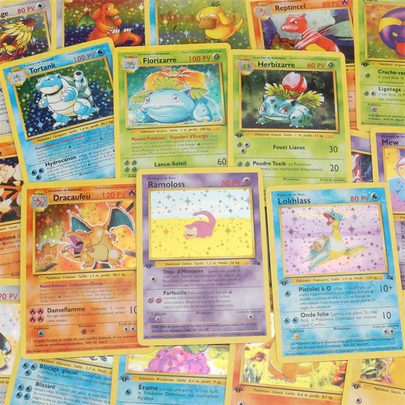 French Version 1996 Year 1st Edition Pokémon card Charizard Pikachu Mewtwo Blastoise Collecting card toys 151Pcs boxed