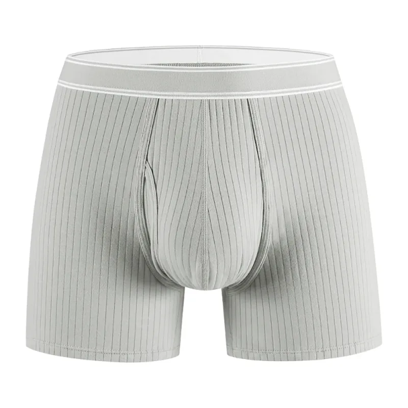 3PCS/Pack 100% Cotton Solid Striped Man Undrewear Lengthen Breathable Fitness Boxers Hombre Crotch Side Opening Men's Underpants