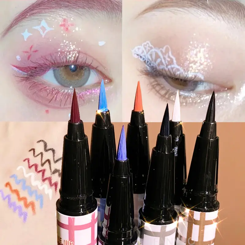 Crayon Eyeliner liquide coloré mat, imperméable, ne fleurit pas, stylo Eye-Liner liquide longue durée, maquillage pour les yeux, cosmétiques