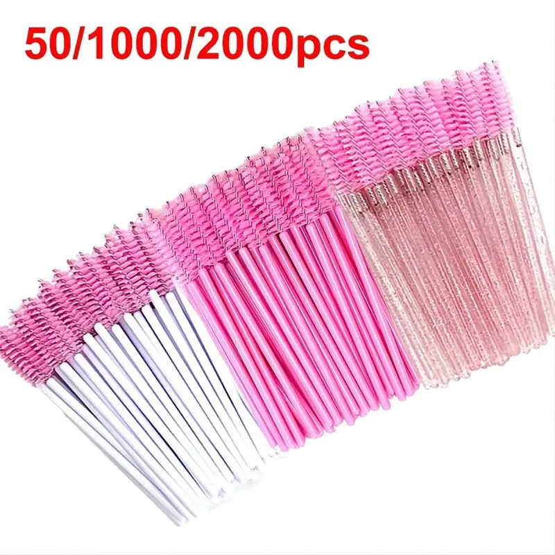 Wholesale 50/1000/2000pcs Spoolies Brush Mascara Wands Wholesale Eyebrow Lash Cleaning Brushes Applicator Makeup Tools Eyelash