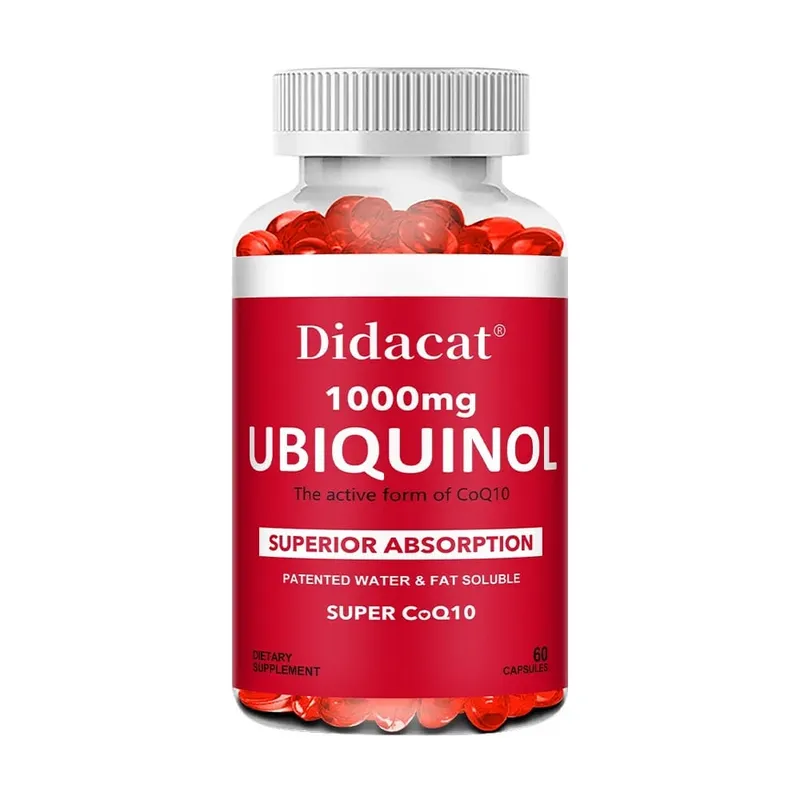 Ubiquinol CoQ10 Vegetable Softgels 1000mg Natural Antioxidant Supplement Cardiovascular Skin & Energy Wellness Support