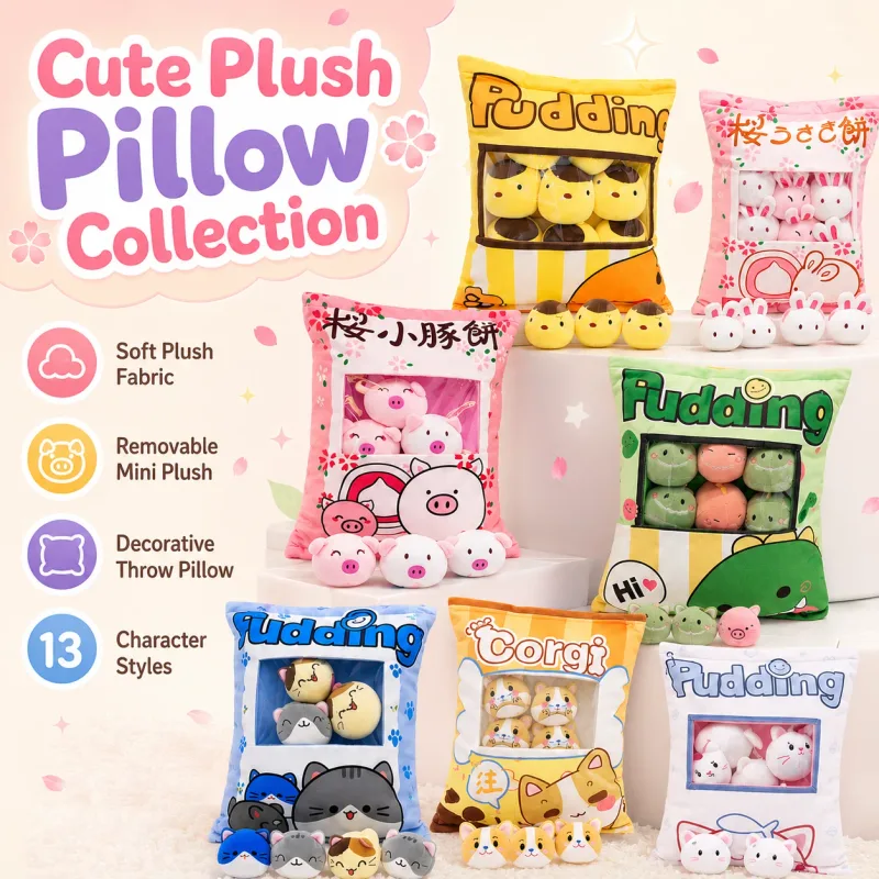 Cute Cartoon Snack Bag Plush Pillow Stuffed Doll Throw Cushion Trendy Internet Famous Snack Bag Plush Toy Soft Office Home De — image 2
