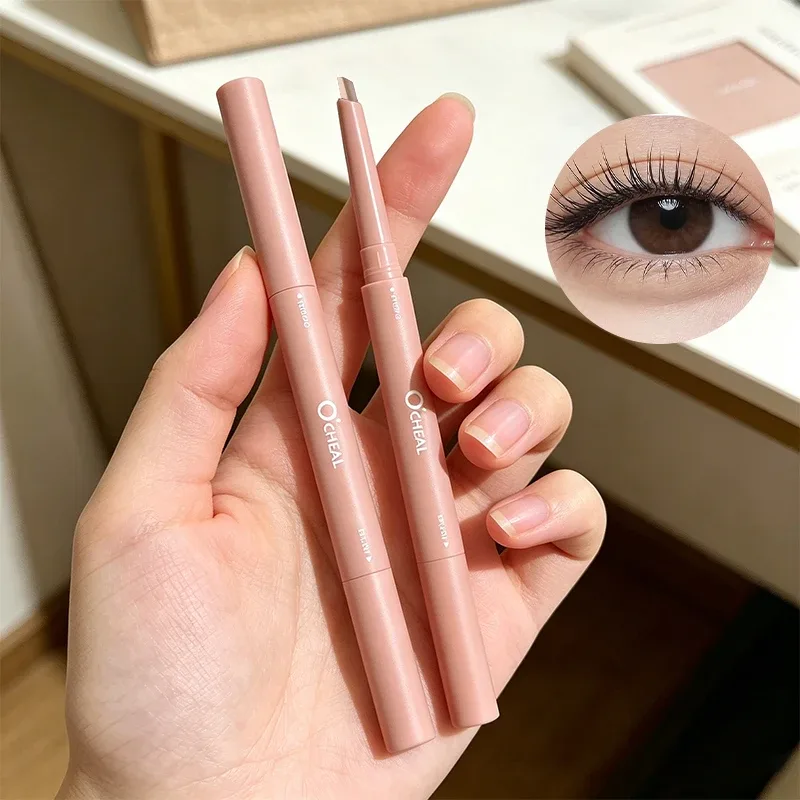 Double-ended Lying Silkworm Pen Natural Matte Shimmer Highlighter Stick Long Lasting Eye Brightener for Bigger Eyes Makeup