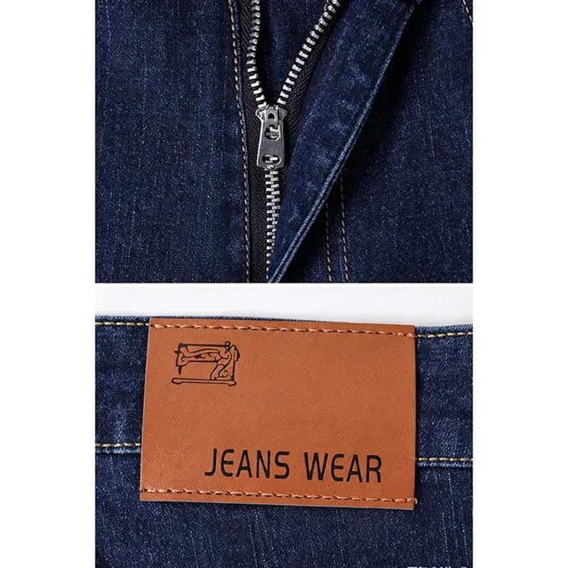 2026 New Comfortable Fabric Jeans Men Business Slim Fit Denim Pants Male Stylish Solid Color Straight Leg Casual Trousers