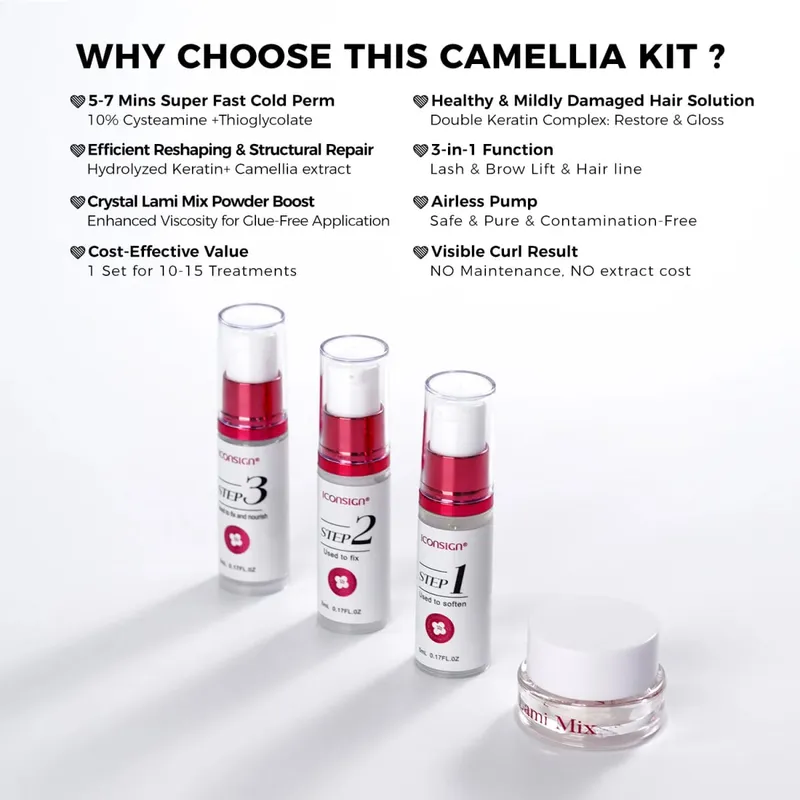 Camellia Fast Lift Kit 5 ถึง 8 นาทีดัดผมแต่งหน้าเครื่องสำอางครบชุด — image 3