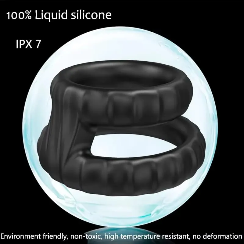 Semen Lock Ring Penis Enlargement Cock Ring Black Liquid Silicone Lock Ring Mens Delayed Ejaculation Sex Toy For Men Adult Toy