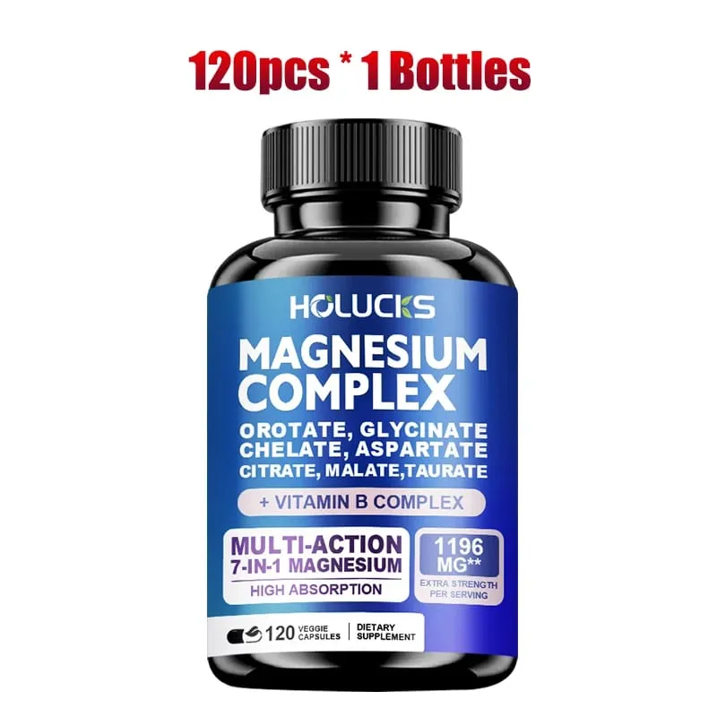 Magnesium Complex Capsules with Vitamin B6 Support Sleep Bone Heart Health Stress Relief Muscle Strong Nerves Metabolism