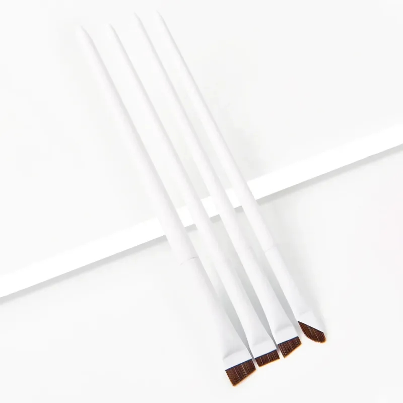 4Pcs Sickle Blade Eyeliner Brush Ultra Thin Flat Fine Eye Liner Makeup Brushes Flat Eyeliner Brush Eyebrow Make Up Brush