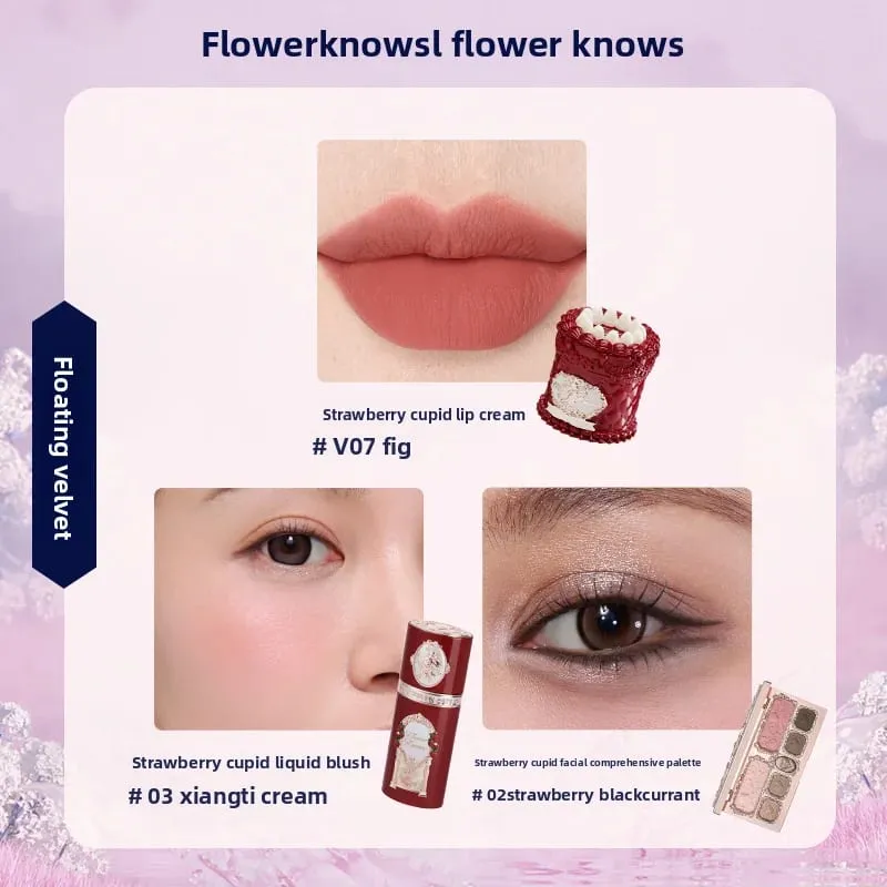 Flowerknows caixa de presente conjunto de maquiagem pequeno anjo caixa completa lábio esmalte blush concha jóias flor saber kit de presente de aniversário