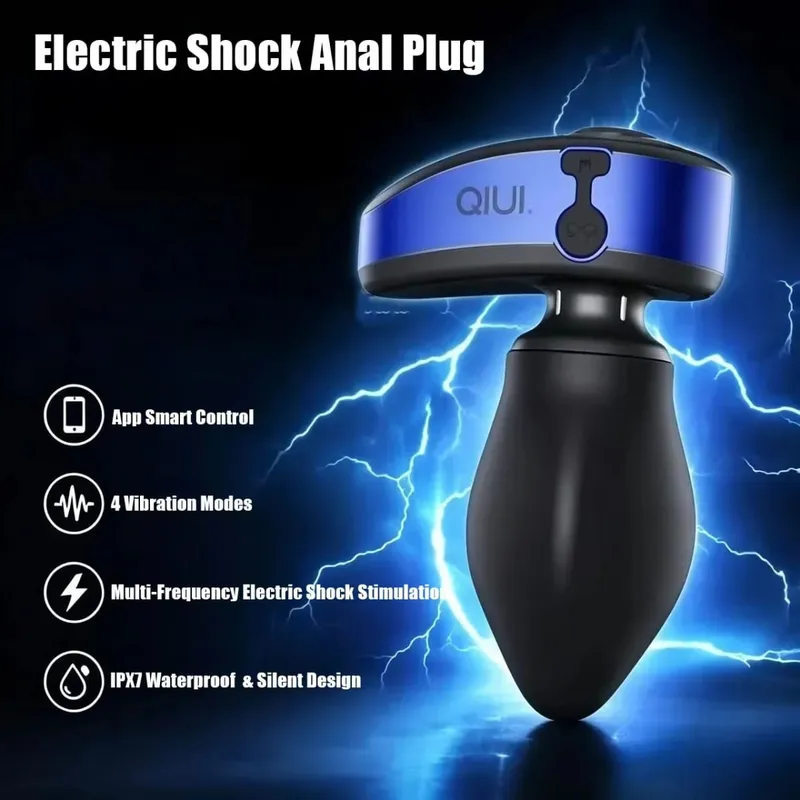 APP Remote Control Electric Shock Anal Plug Vibrating Expansion Adjustable Diameter Butt Plug Lock Prostate Massage Sex Toy